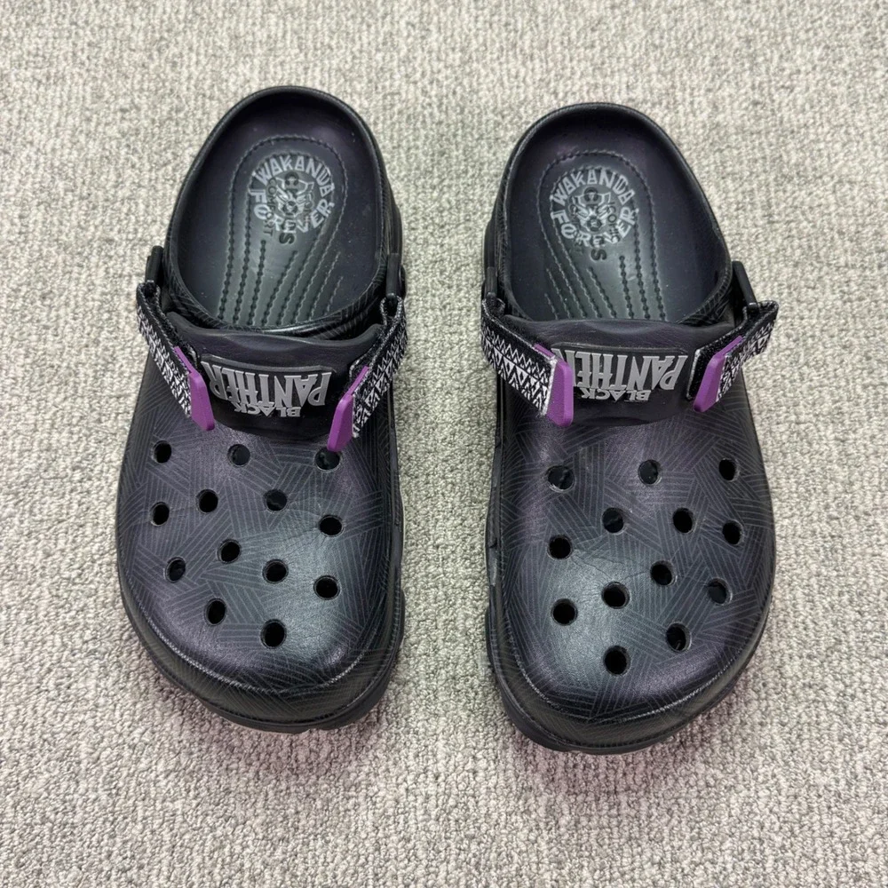 Marvel x Crocs All-Terrain Black Panther Clogs‎ Black Wakanda Forever M8 W10